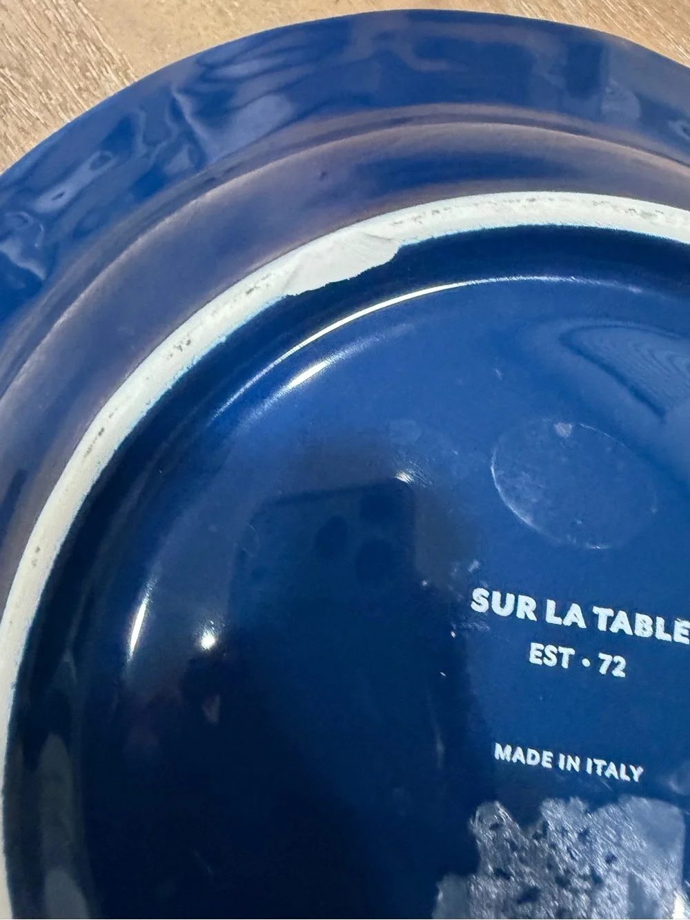 Sur La Table Deep Blue Textured Ceramic Platter and Bowl Set